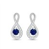 Boucles d'oreilles saphir et rubis en or 9 carats