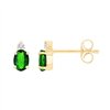 Boucles d'oreilles émeraude et diamant en or 9 carats