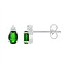 Boucles d'oreilles émeraude et diamant en or 9 carats