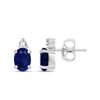 Boucles d'oreilles serti clos saphir et diamant en or 9 carats