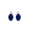 Boucles d'oreilles serti clos saphir et diamant en or 9 carats
