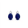 Boucles d'oreilles serti clos saphir et diamant en or 9 carats