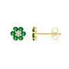 Boucles d'oreilles émeraude et diamant en or 9 carats