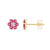 Boucles d'oreilles rubis et diamant en or 9 carats