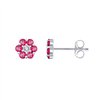 Boucles d'oreilles rubis et diamant en or 9 carats