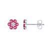 Boucles d'oreilles rubis et diamant en or 9 carats