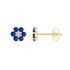 Boucles d'oreilles serti clos saphir et diamant en or 9 carats