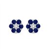 Boucles d'oreilles serti clos saphir et diamant en or 9 carats