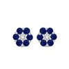 Boucles d'oreilles serti clos saphir et diamant en or 9 carats