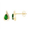 Boucles d'oreilles émeraude et diamant en or 9 carats