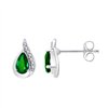 Boucles d'oreilles émeraude et diamant en or 9 carats