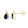 Boucles d'oreilles saphir et diamant en or 9 carats