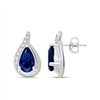 Boucles d'oreilles saphir et diamant en or 9 carats