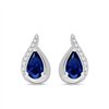 Boucles d'oreilles saphir et diamant en or 9 carats