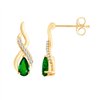Boucles d'oreilles émeraude et diamant en or 9 carats