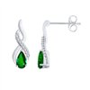 Boucles d'oreilles émeraude et diamant en or 9 carats