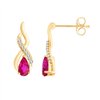 Boucles d'oreilles rubis et diamant en or 9 carats