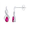 Boucles d'oreilles rubis et diamant en or 9 carats