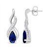 Boucles d'oreilles saphir et diamant en or 9 carats