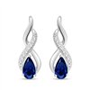 Boucles d'oreilles saphir et diamant en or 9 carats
