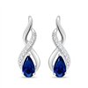 Boucles d'oreilles saphir et diamant en or 9 carats