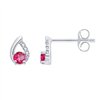 Boucles d'oreilles rubis et diamant en or 9 carats