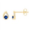 Boucles d'oreilles saphir et diamant en or 9 carats