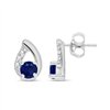 Boucles d'oreilles saphir et diamant en or 9 carats