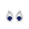 Boucles d'oreilles saphir et diamant en or 9 carats