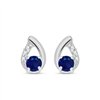 Boucles d'oreilles saphir et diamant en or 9 carats