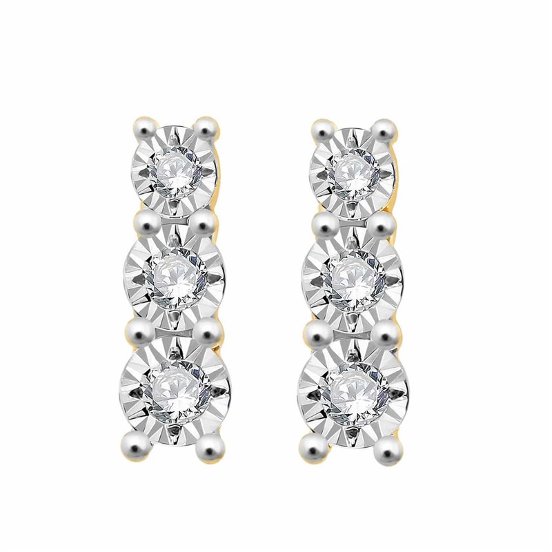 Boucles d'oreilles diamant en or 9 carats