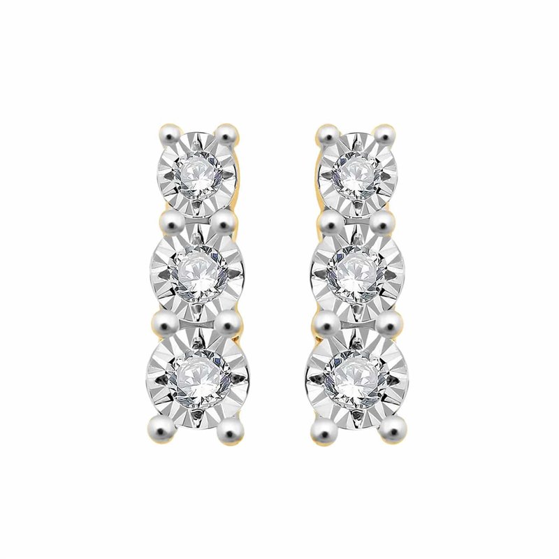 Boucles d'oreilles diamant en or 9 carats