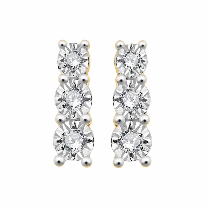 Boucles d'oreilles diamant en or 9 carats