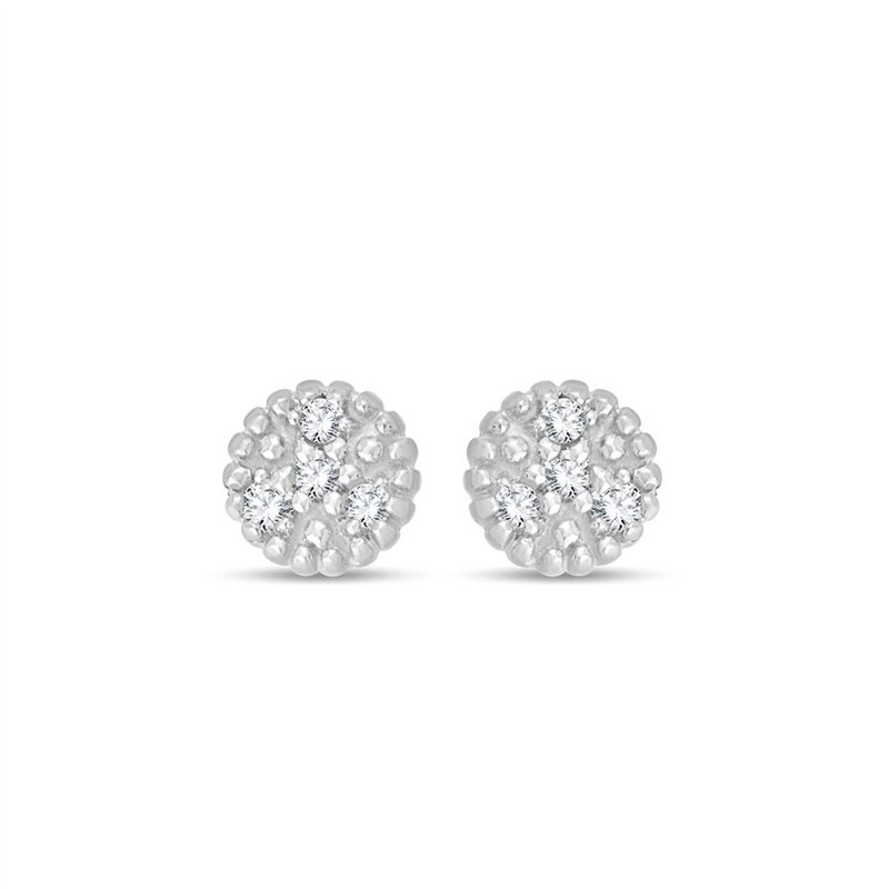 Boucles d'oreilles serti clos diamant en or 9 carats