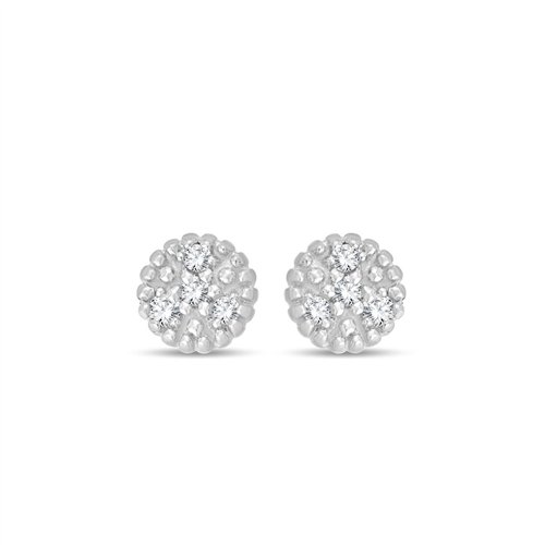 Boucles d'oreilles serti clos diamant en or 9 carats