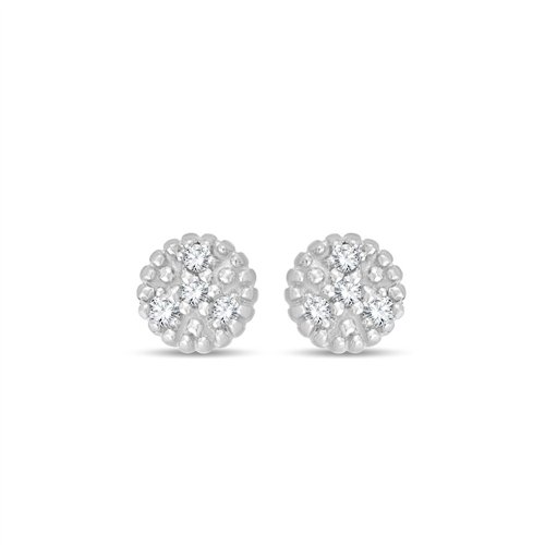 Boucles d'oreilles serti clos diamant en or 9 carats