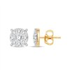 Boucles d'oreilles trilogie diamant en or 9 carats