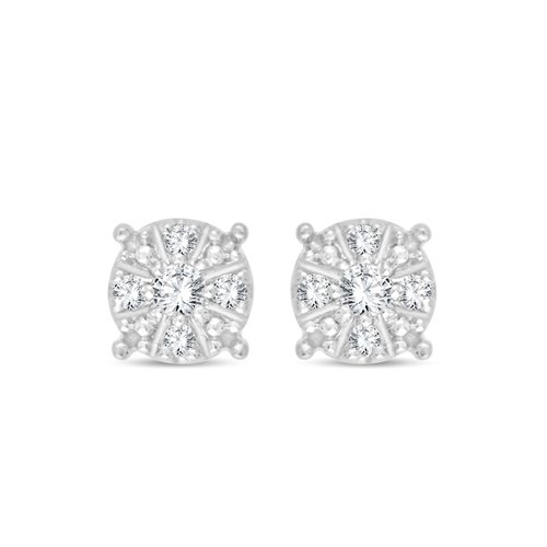 Boucles d'oreilles trilogie diamant en or 9 carats