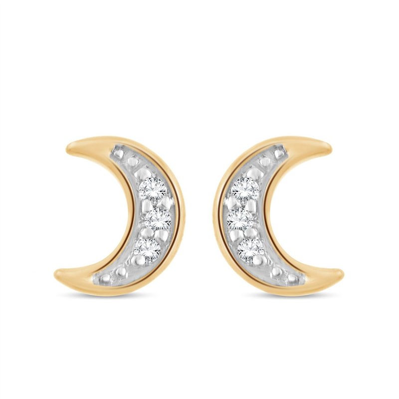Boucles d'oreilles serti clos diamant en or 9 carats