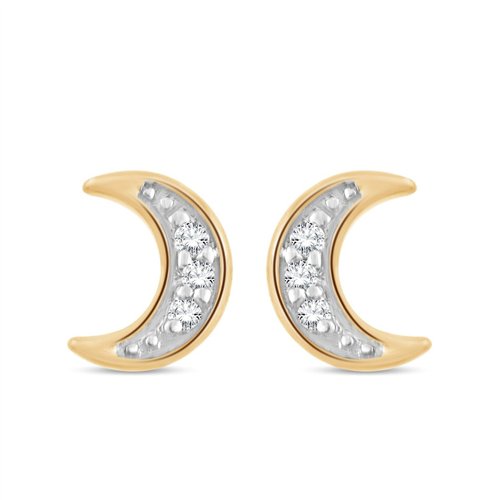 Boucles d'oreilles serti clos diamant en or 9 carats