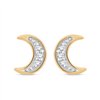 Boucles d'oreilles serti clos diamant en or 9 carats