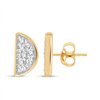 Boucles d'oreilles toi et moi diamant en or 9 carats