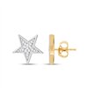 Boucles d'oreilles serti clos diamant en or 9 carats