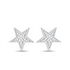 Boucles d'oreilles serti clos diamant en or 9 carats