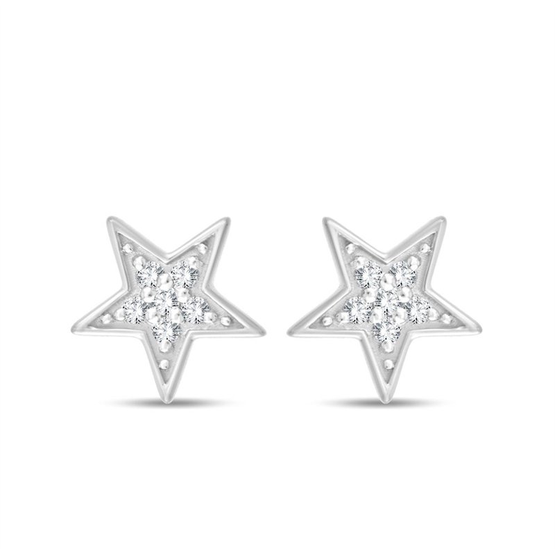 Boucles d'oreilles serti clos diamant en or 9 carats