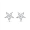 Boucles d'oreilles serti clos diamant en or 9 carats