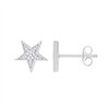 Boucles d'oreilles serti clos diamant en or 9 carats