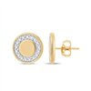 Boucles d'oreilles serti clos diamant en or 9 carats