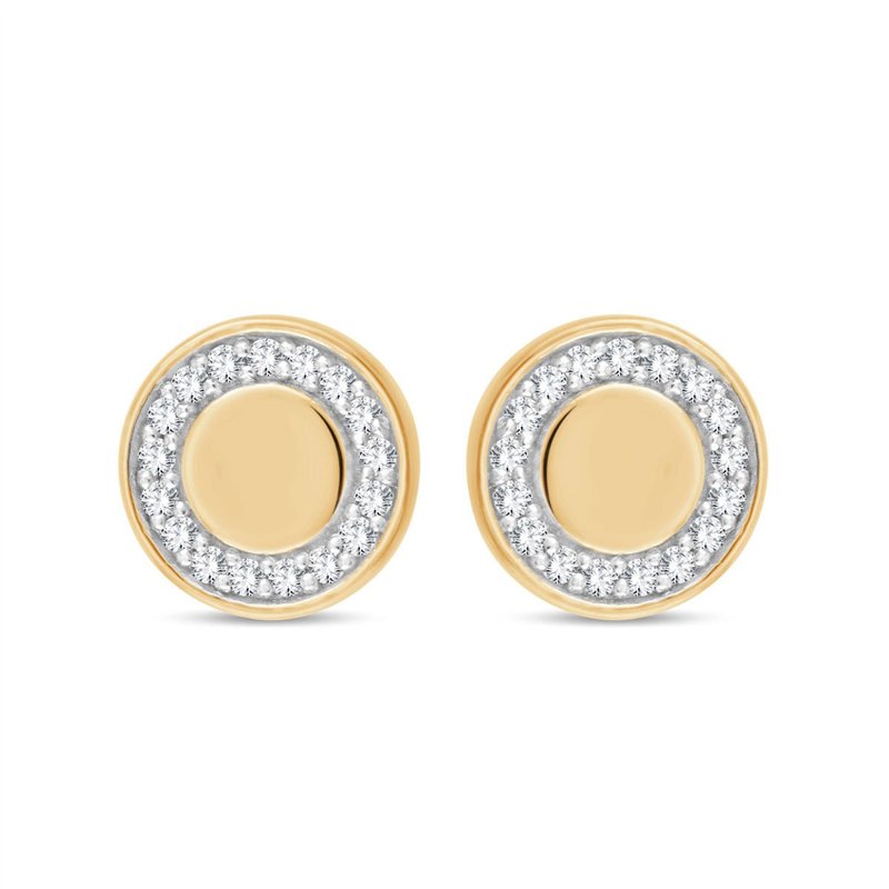 Boucles d'oreilles serti clos diamant en or 9 carats
