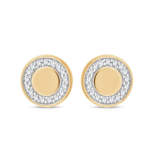 Boucles d'oreilles serti clos diamant en or 9 carats